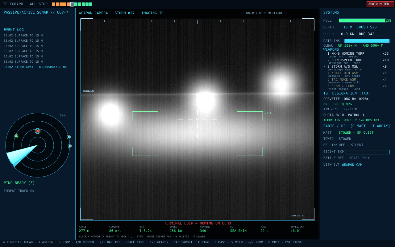 Weapon cam: a STORM's imaging infrared seeker, lock bracket green